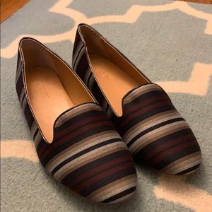 JCrew stripe Cora loafers. Red/navy stripes